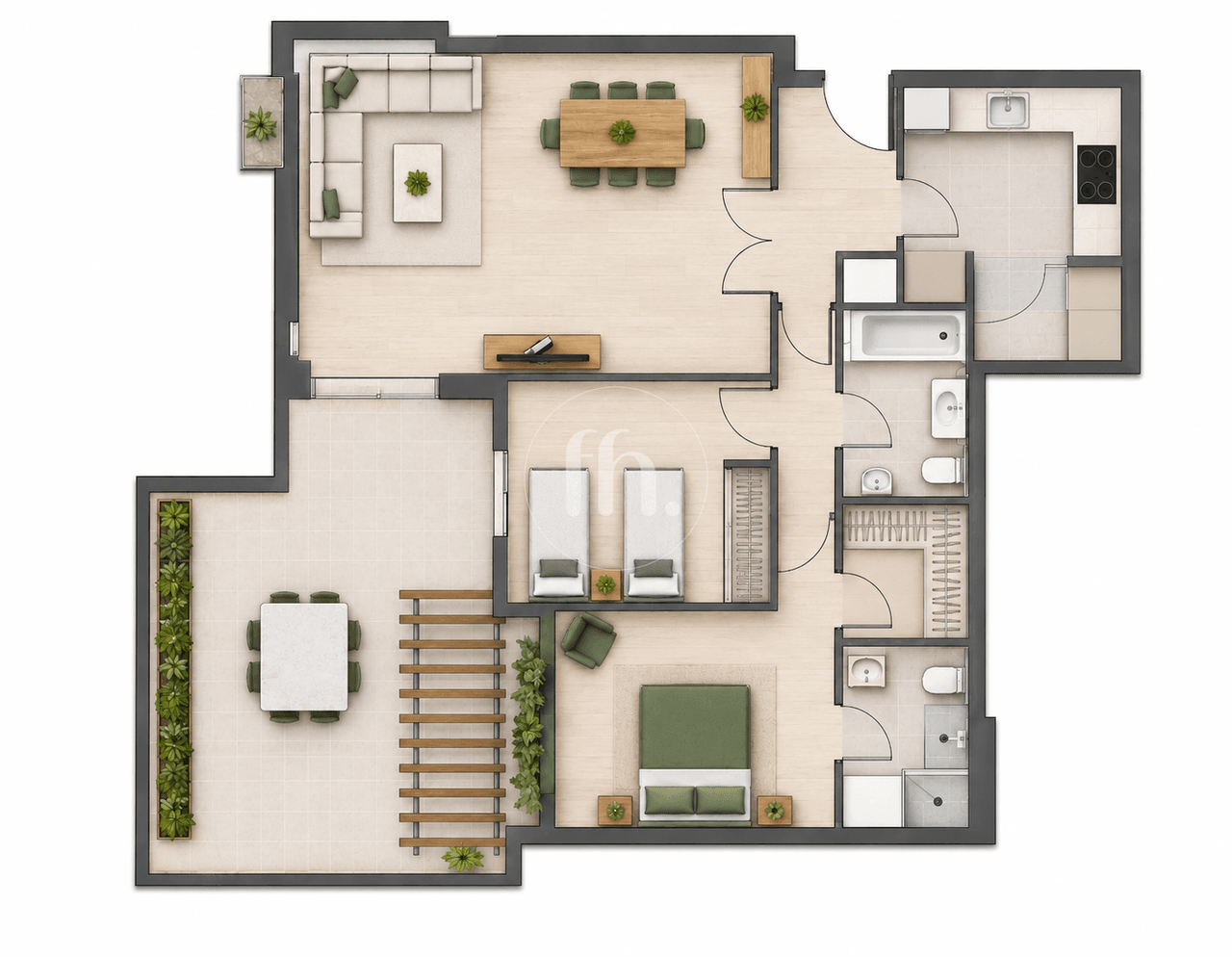 Amplio apartamento de dos dormitorios cerca de Doña Julia Golf y de la playa - Image 34